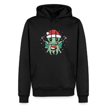 Weihnachten Cthulhu - Männer Premium Bio Hoodie - Schwarz - Vorne - Nico (187cm)