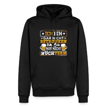 Ich bin gar nicht Betrunken - Männer Premium Bio Hoodie - Schwarz - Vorne - Nico (187cm)