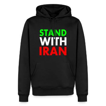 Stand with iran - Männer Premium Bio Hoodie - Schwarz - Vorne - Nico (187cm)