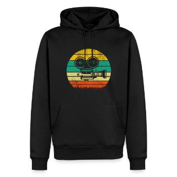 Retro Kamera Film Kino - Männer Premium Bio Hoodie - Schwarz - Vorne - Nico (187cm)