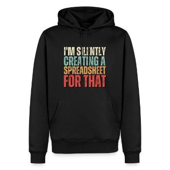 Ich erstelle im Stillen eine Tabelle für das lustige - Männer Premium Bio Hoodie - Schwarz - Vorne - Nico (187cm)
