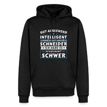 Gut aussehend intelligent - Schneider Edition - Männer Premium Bio Hoodie - Schwarz - Vorne - Nico (187cm)