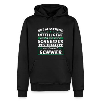 Gut aussehend intelligent - Schneider Edition - Männer Premium Bio Hoodie - Schwarz - Vorne - Nico (187cm)