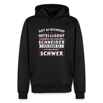 Gut aussehend intelligent - Schneider Edition - Männer Premium Bio Hoodie - Schwarz - Vorne - Nico (187cm)