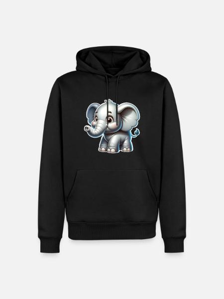 Éléphant - Sweat à capuche Premium bio Homme - noir