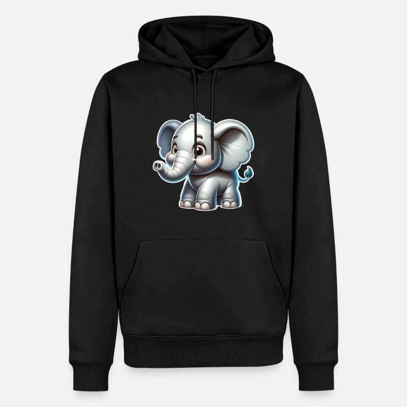 Éléphant - Sweat à capuche Premium bio Homme - noir