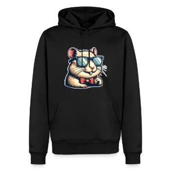 Hamster - Männer Premium Bio Hoodie - Schwarz - Vorne - Nico (187cm)