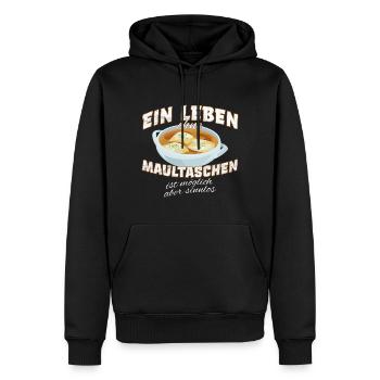 Maultaschen essen für den stolzen Schwaben - Männer Premium Bio Hoodie - Schwarz - Vorne - Nico (187cm)