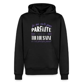 Je ne suis pas parfait mais je suis Toulousain - Sweat à capuche Premium bio Homme - noir - Devant - Nico (187cm)