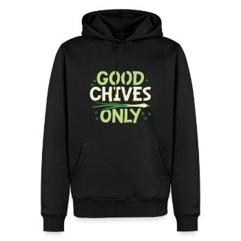 Nur guter Schnittlauch - Männer Premium Bio Hoodie - Schwarz - Vorne - Nico (187cm)