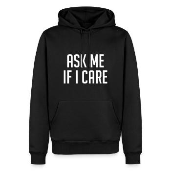 Fragen Sie mich, ob es mich interessiert - Männer Premium Bio Hoodie - Schwarz - Vorne - Nico (187cm)