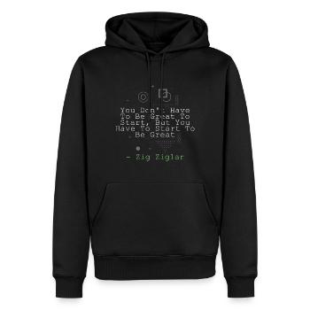 Mindset Beginnen Sie jetzt, um große geometrische Inspiration zu werden - Männer Premium Bio Hoodie - Schwarz - Vorne - Nico (187cm)