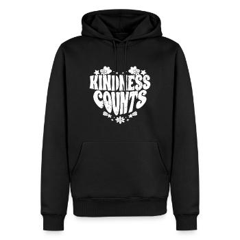 La gentillesse compte Inspiration Répandre la gentillesse - Sweat à capuche Premium bio Homme - noir - Devant - Nico (187cm)