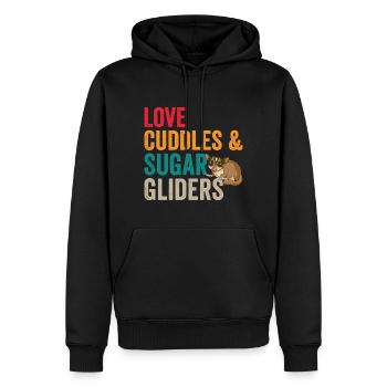 Love Cuddle Sugar Gliders Sugar Glider Owners - Sweat à capuche Premium bio Homme - noir - Devant - Nico (187cm)