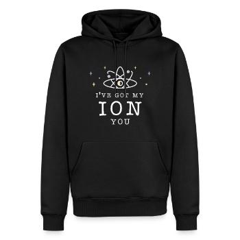 Ich habe ein Auge auf dich - Lustiges Wortspiel - Männer Premium Bio Hoodie - Schwarz - Vorne - Nico (187cm)