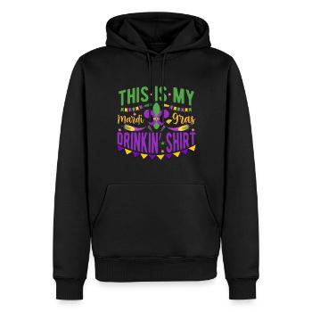 Mardi Gras Drinking Shirt Carnival Celebration Parade - Men’s Premium Organic Hoodie - black - Front - Nico (187cm)
