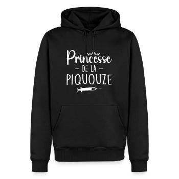 Princesse De La Piquouze - Sweat à capuche Premium bio Homme - noir - Devant - Nico (187cm)