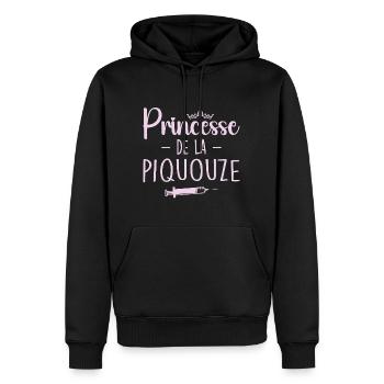 Princesse De La Piquouze - Sweat à capuche Premium bio Homme - noir - Devant - Nico (187cm)