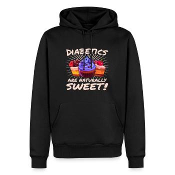 Diabetics Naturally Sweet Diabetes Awareness Tees - Sweat à capuche Premium bio Homme - noir - Devant - Nico (187cm)