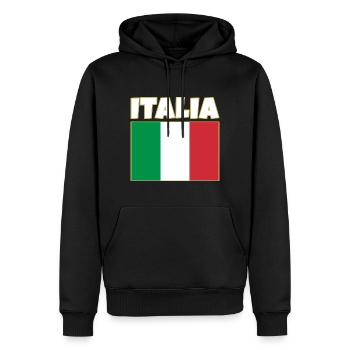 Italien, italienische Flagge - Männer Premium Bio Hoodie - Schwarz - Vorne - Nico (187cm)