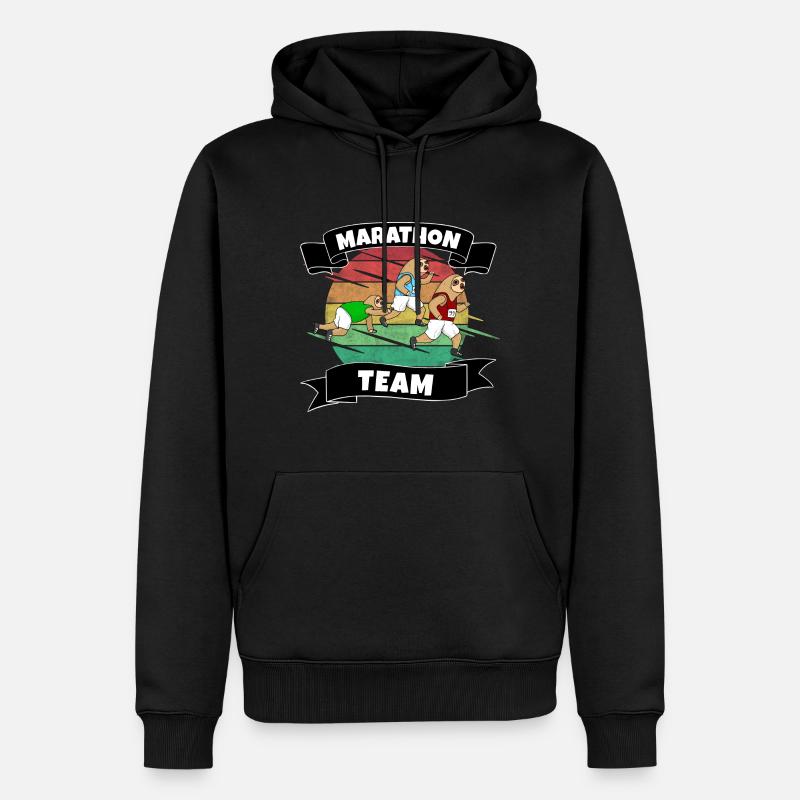 Marathon - Männer Premium Bio Hoodie - Schwarz