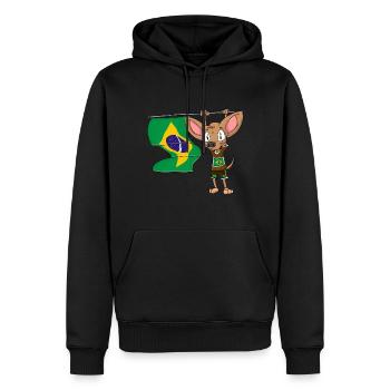 Brazil Chihuahua - Men’s Premium Organic Hoodie - black - Front - Nico (187cm)