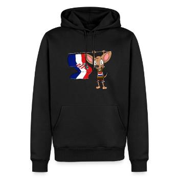 Chihuahua croate - Sweat à capuche Premium bio Homme - noir - Devant - Nico (187cm)