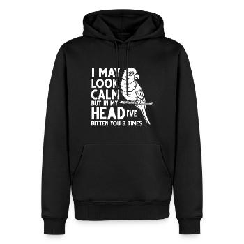 Afrikanischer Graupapagei Papagei Vogel Afrika - Männer Premium Bio Hoodie - Schwarz - Vorne - Nico (187cm)