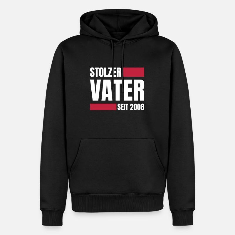 Stolzer Vater 2008 - Männer Premium Bio Hoodie - Schwarz