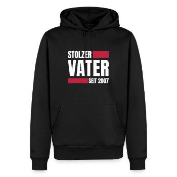 Stolzer Vater 2007 - Männer Premium Bio Hoodie - Schwarz - Vorne - Nico (187cm)