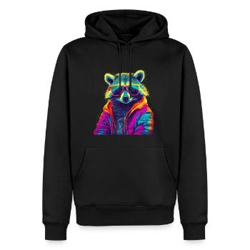 Raton laveur Raton laveur Nature Ratons laveurs - Sweat à capuche Premium bio Homme - noir - Devant - Nico (187cm)