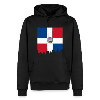 Dominican Republic Flag Dom Rep Flag Travel - Men’s Premium Organic Hoodie - black - Front - Nico (187cm)
