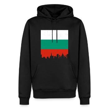 Drapeau bulgare Drapeau bulgare Sables d’or - Sweat à capuche Premium bio Homme - noir - Devant - Nico (187cm)