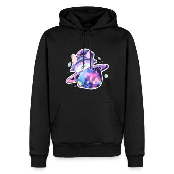 Cute Cosmos Rave Cat Electronic Music Party - Men’s Premium Organic Hoodie - black - Front - Nico (187cm)
