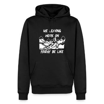 Quitter le travail le vendredi, Funshirt, Après, Alpen Ski - Sweat à capuche Premium bio Homme - noir - Devant - Nico (187cm)