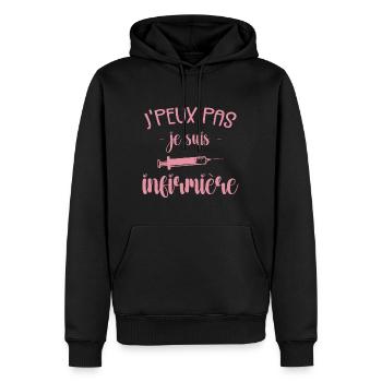 Ich kann nicht, ich bin Krankenschwester - Männer Premium Bio Hoodie - Schwarz - Vorne - Nico (187cm)