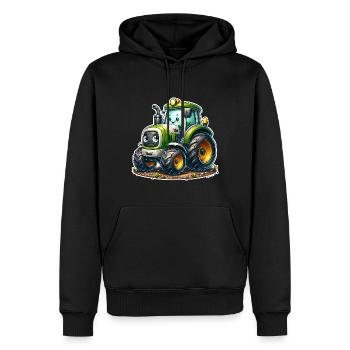 Traktor - Männer Premium Bio Hoodie - Schwarz - Vorne - Nico (187cm)