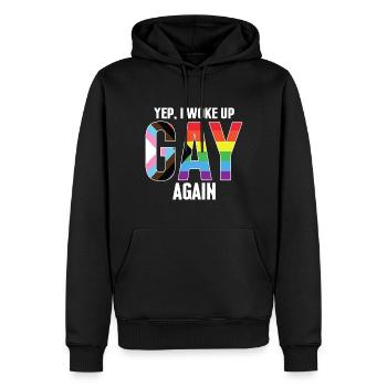 Drôle de mois de la fierté gay - Sweat à capuche Premium bio Homme - noir - Devant - Nico (187cm)