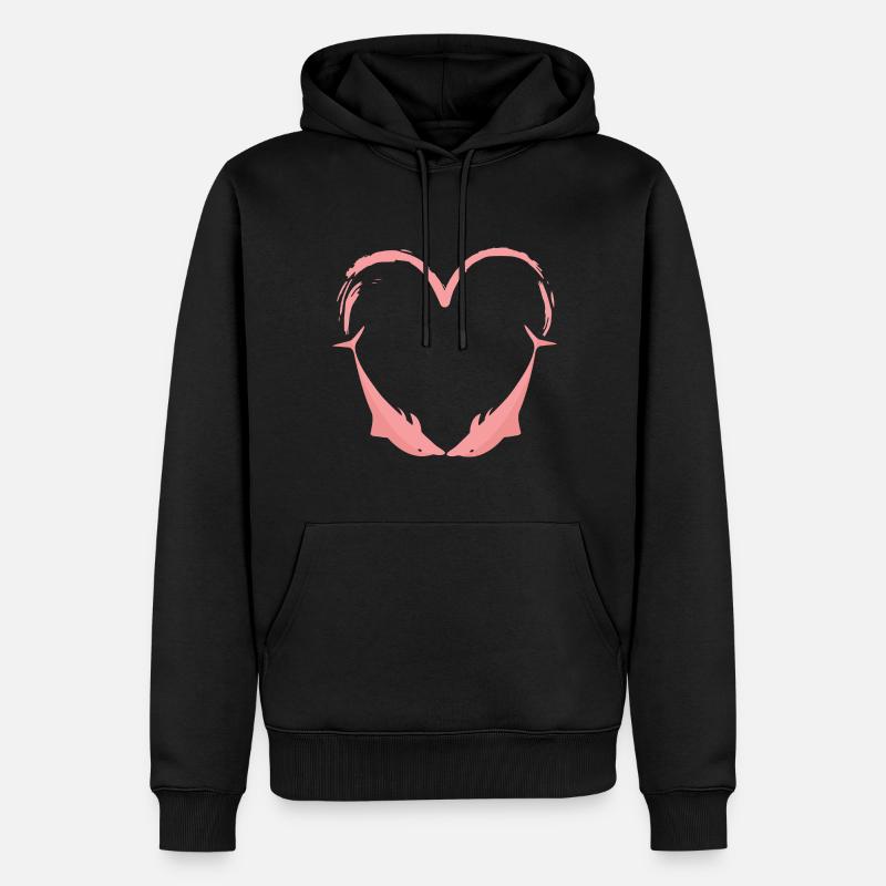 Dolphin Design Les dauphins aiment - Sweat à capuche Premium bio Homme - noir