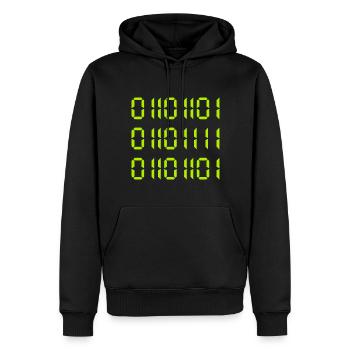 MOM - in Binary - Men’s Premium Organic Hoodie - black - Front - Nico (187cm)