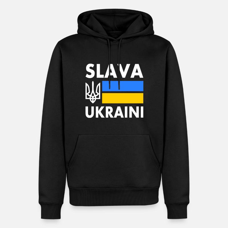 Slava ukraini - Sweat à capuche Premium bio Homme - noir