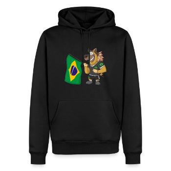 Brazil Rasta Dog - Men’s Premium Organic Hoodie - black - Front - Nico (187cm)