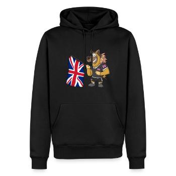 England Rasta Hund - Männer Premium Bio Hoodie - Schwarz - Vorne - Nico (187cm)