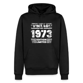 Vintage Limited Edition 50 Years Born in 1973 - Men’s Premium Organic Hoodie - black - Front - Nico (187cm)
