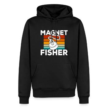 Magnetfischen - Männer Premium Bio Hoodie - Schwarz - Vorne - Nico (187cm)
