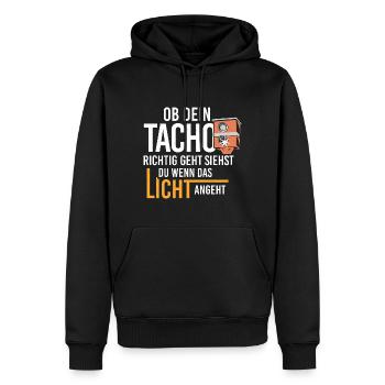 Blitzer bei defekten Tacho - Lustig - Männer Premium Bio Hoodie - Schwarz - Vorne - Nico (187cm)