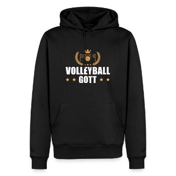 Volleyball Gott Sport Humor Volleyballer - Männer Premium Bio Hoodie - Schwarz - Vorne - Nico (187cm)