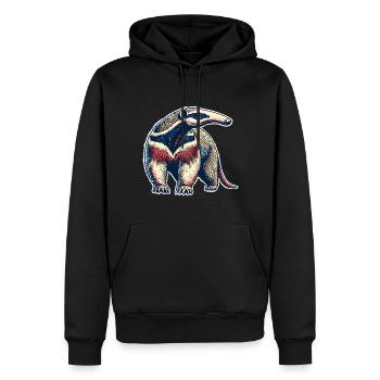 Fourmilier - Sweat à capuche Premium bio Homme - noir - Devant - Nico (187cm)