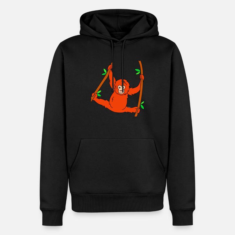 Orang Utan - Männer Premium Bio Hoodie - Schwarz
