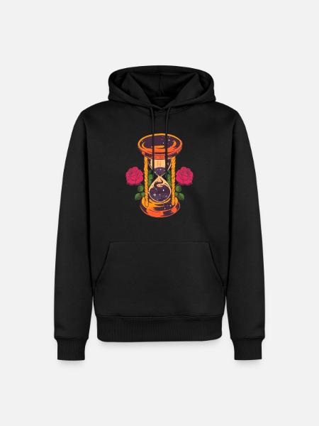 Hourglass with roses - Men’s Premium Organic Hoodie - black